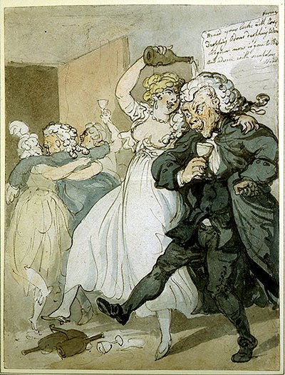 愛と法（水彩・紙） 作： Thomas Rowlandson