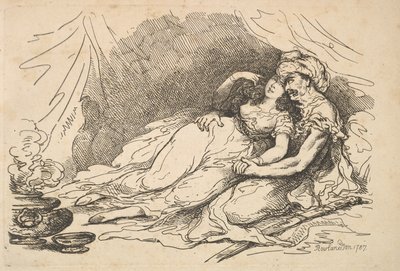 1787年の東洋の愛。 作： Thomas Rowlandson