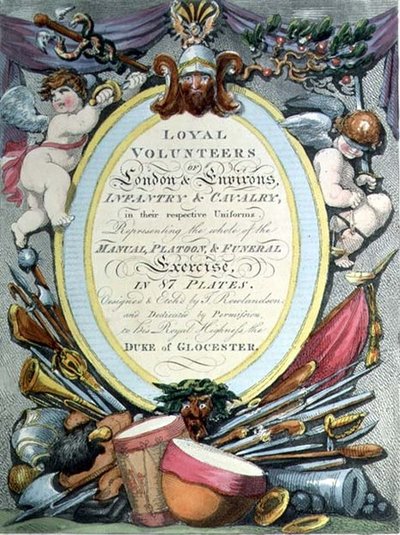 Loyal Volunteers of London」のタイトルページ 作： Thomas Rowlandson