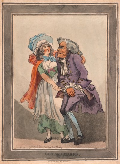 欲望と欲望、パブ。 1788（手彫り彫刻） 作： Thomas Rowlandson