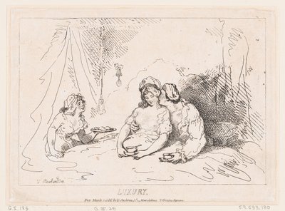 ラグジュアリー、1786年3月7日、1786年3月7日。 作： Thomas Rowlandson