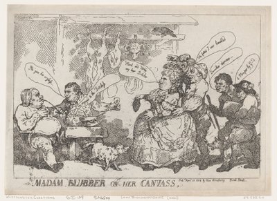 キャンバスに描かれたマダム ブラバー、1784 年 4 月 22 日、1784 年 4 月 22 日。 作： Thomas Rowlandson