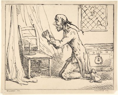 祈る男性 作： Thomas Rowlandson