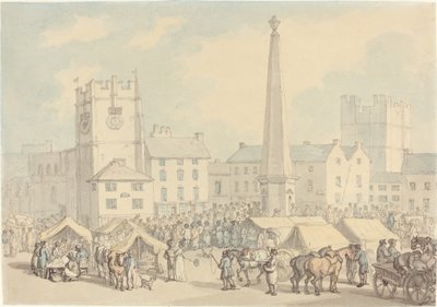 ヨークシャーのリッチモンドでの市場の日 作： Thomas Rowlandson