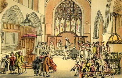 ドクター・ディッキー・ベンドの結婚」。 作： Thomas Rowlandson