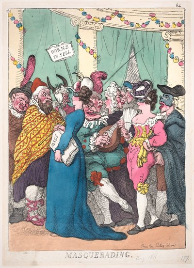 マスカレード、1811 年 8 月 30 日、1811 年 8 月 30 日。 作： Thomas Rowlandson