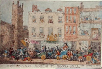 ビリー様の行列がグロサーズホールへ 作： Thomas Rowlandson