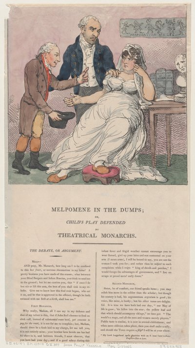 ゴミ捨て場のメルポメネ、または演劇君主によって擁護された子供の遊び、1804., 1804. 作： Thomas Rowlandson