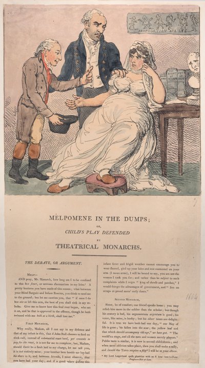 ゴミ捨て場のメルポメネ、または演劇君主によって擁護された子供の遊び、1804., 1804. 作： Thomas Rowlandson