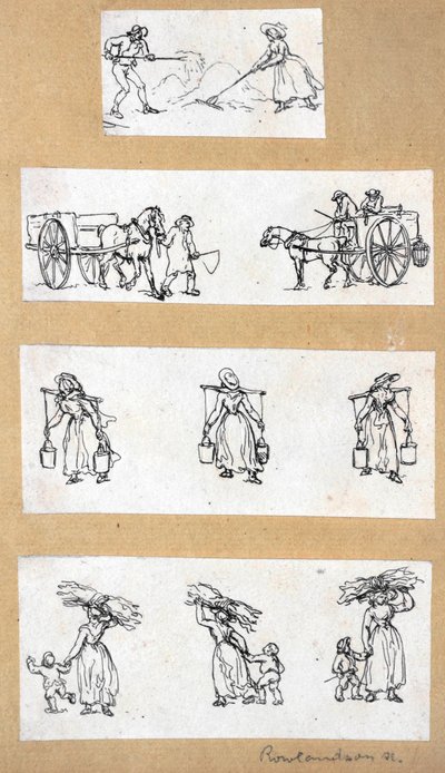 ミニチュア・スタディーズ（エッチング） 作： Thomas Rowlandson