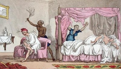 The Grand Master, or Adventures of Qui Hi? in Hindostan」より、インドの悲惨さ。William Combe (1741-1823)著、Thomas Tegg, London発行の「A Hudibras Poem in Eight Cantos by Quiz」より。 作： Thomas Rowlandson