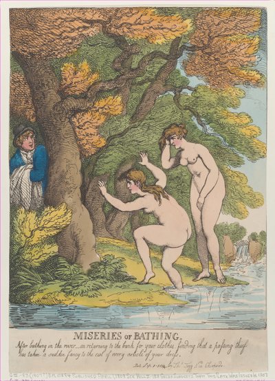 Miseries of Bathing、[1808 年 4 月 1 日]、9 月に再発行...、[1808 年 4 月 1 日]、1814 年 9 月 1 日に再発行。 作： Thomas Rowlandson