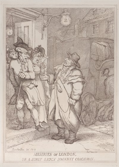 『ロンドンの悲劇、あるいは不機嫌で生意気なハックニーの御者』 作： Thomas Rowlandson