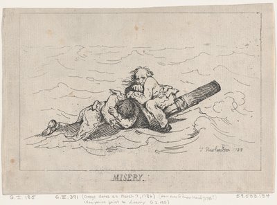 ミザリー、1785年、1785年。 作： Thomas Rowlandson