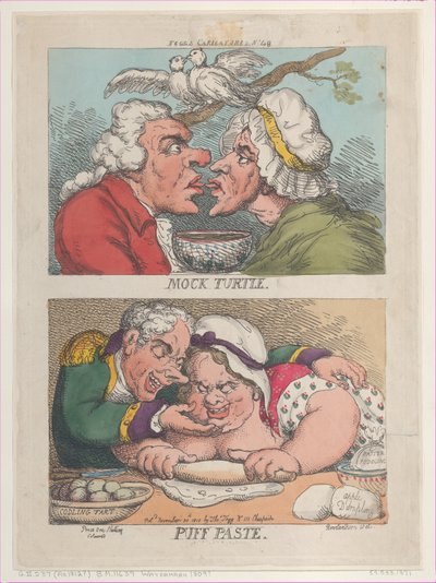 モックタートル、パフペースト、1810 年 11 月 20 日、1810 年 11 月 20 日。 作： Thomas Rowlandson
