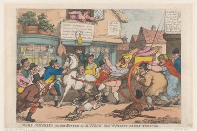さらなる悲惨さ: フィッグ氏の古いウィスキーの底が突き破った, 1807., 1807. 作： Thomas Rowlandson