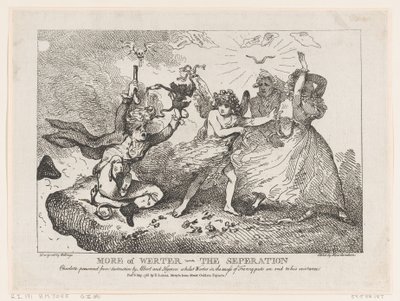 Werther-The Separation の詳細: 1786 年 5 月 6 日、Albert と ... による破壊から保護されたシャーロット。 作： Thomas Rowlandson
