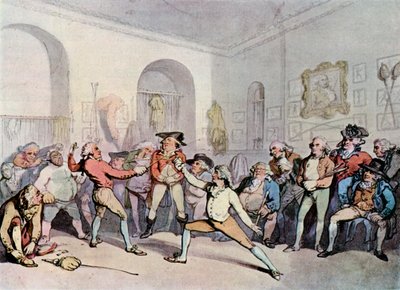 Hアンジェロスフェンシングアカデミー、1791年、1929年 作： Thomas Rowlandson