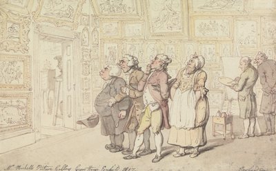 ミッチェル氏の絵画ギャラリー、グローブ・ハウス、エンフィールド 1817年 作： Thomas Rowlandson