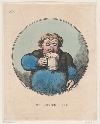 あなたへの奉仕、1799 年 10 月 20 日、1799 年 10 月 20 日。 作： Thomas Rowlandson