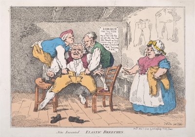New Invented Elastic Breechs、1784 年 11 月 1 日、1784 年 11 月 1 日。 作： Thomas Rowlandson