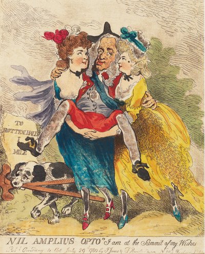 Nil Amplius Opto居酒屋のサミットにいます。 1780（手描きの彫刻 作： Thomas Rowlandson