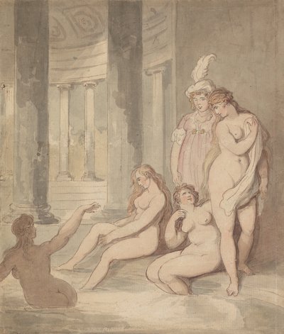 ローマ浴場のニンフたち 作： Thomas Rowlandson