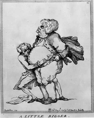 オベサイト。トーマス・ローランドソン(1756-1827)が描いた「少し大きめの石」。 作： Thomas Rowlandson