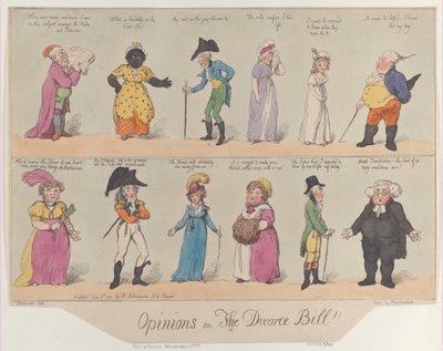 離婚法案に関する意見！1800年6月2日、1800年6月2日 作： Thomas Rowlandson