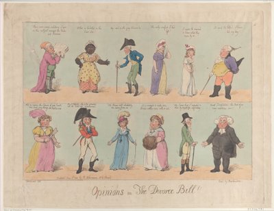 離婚法案に関する意見!!、1800 年 6 月 2 日、1800 年 6 月 2 日。 作： Thomas Rowlandson