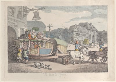 パリ・ディリジェンス、カリフォルニア州。 1810年頃。 1810年。 作： Thomas Rowlandson
