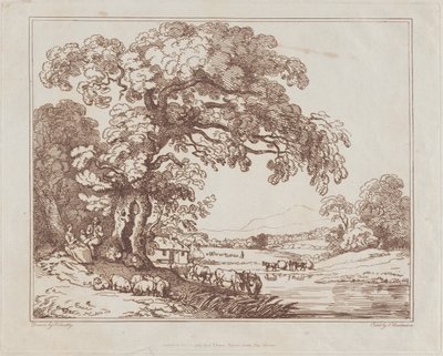 牧歌的なリバーサイド シーン、1789 年、1789 年。 作： Thomas Rowlandson