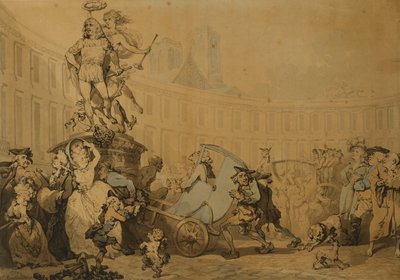 パリのヴィクトワール広場、1784 作： Thomas Rowlandson