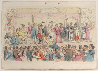 プレート 14: リチャードソンのショー、World in Miniature、1816 年より。, 1816. 作： Thomas Rowlandson