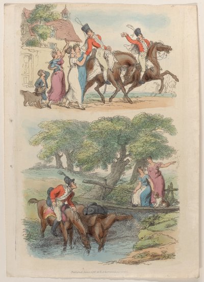 1816年に出版された『ワールド・イン・ミニチュア』のプレート20。 作： Thomas Rowlandson