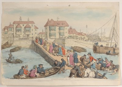 プレート 25: ランディング プレイス、World in Miniature、1816 年より。, 1816. 作： Thomas Rowlandson