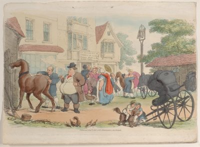 プレート 27、『World in Miniature』、1816 年、1816 年より。 作： Thomas Rowlandson