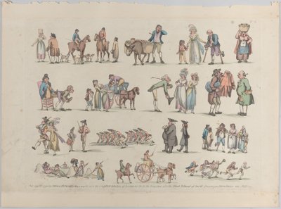 Plate 6, Outlines of Figures, Landscapes and Cattle... for the Use of Learners, Ju..., June 20, 1790. 作： Thomas Rowlandson