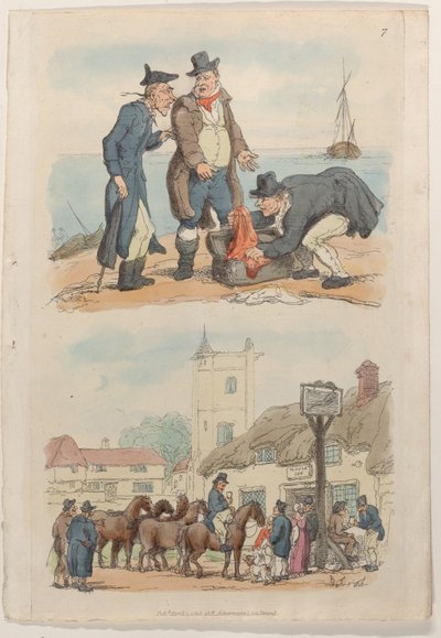 プレート 7、『World in Miniature』、1816 年、1816 年より。 作： Thomas Rowlandson