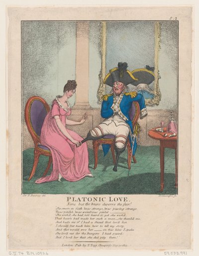 プラトニック・ラブ、1807年5月30日、1807年5月30日。 作： Thomas Rowlandson