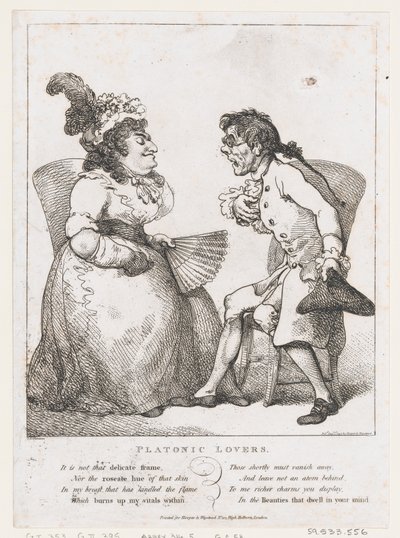 プラトニック ラバーズ、1797 年 8 月 1 日、1797 年 8 月 1 日。 作： Thomas Rowlandson
