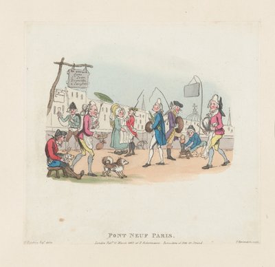 ポンヌフ、パリ、1803年5月1日、1803年5月1日。 作： Thomas Rowlandson