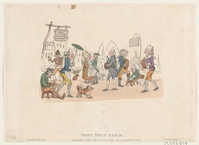 ポンヌフ、パリ、1803 年 5 月 1 日、1803 年 5 月 1 日。 作： Thomas Rowlandson
