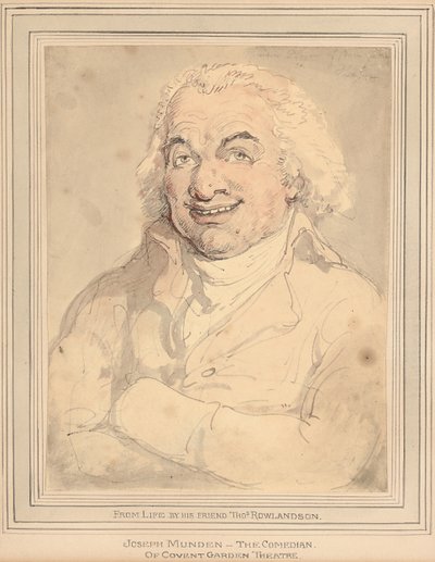 ジョセフ・マンデンの肖像、バスト丈、バフカラーのコート 作： Thomas Rowlandson