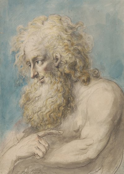 ひげを生やした男の肖像画 作： Thomas Rowlandson