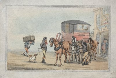 ホワイト・ハート・インのポストボーイとポストホース 作： Thomas Rowlandson
