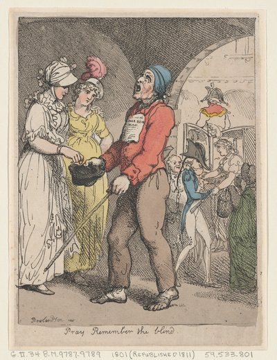 盲人を思い出してください、1801.、1801. 作： Thomas Rowlandson