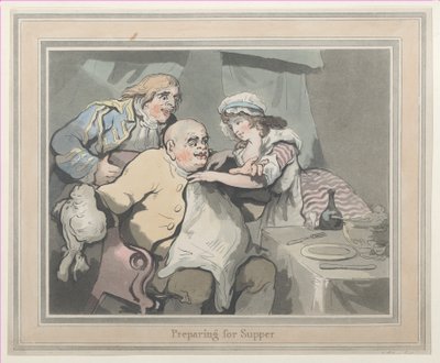 晩餐の準備（1790年 作： Thomas Rowlandson