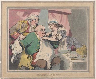 晩餐の準備、1789年10月22日、1789年10月22日。 作： Thomas Rowlandson