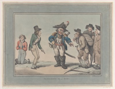 決闘の準備、1795 年 1 月 12 日、1795 年 1 月 12 日。 作： Thomas Rowlandson